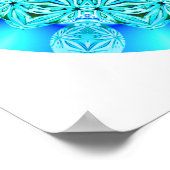 Blue Ice Lace Mandala, Abstract Aqua Poster (Hoek)