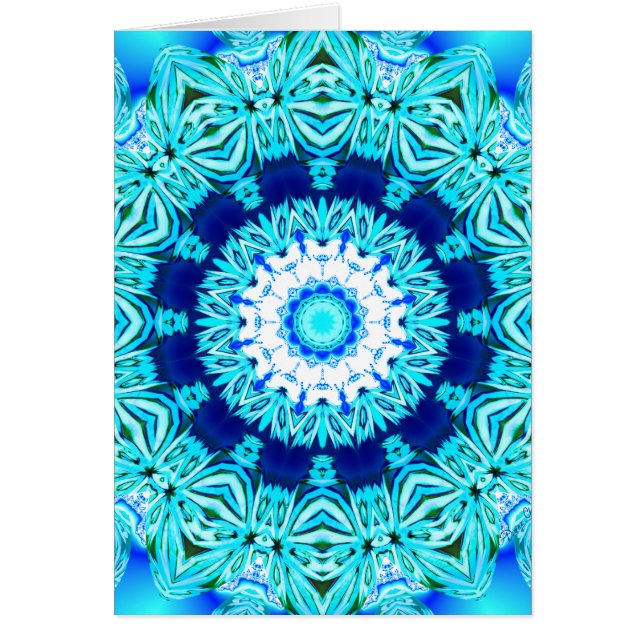 Blue Ice Lace Mandala, Abstract Cyaan (Voorkant)