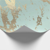 Blue Ice Pastel Gold Marble Shiny Abstract Cadeaupapier (Hoek)