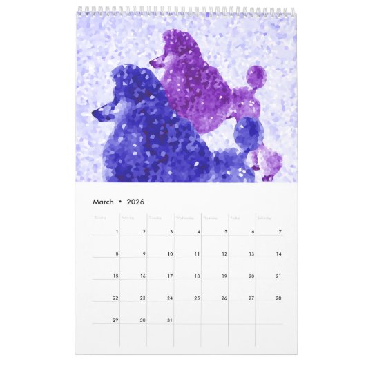 Blue Ice Poodle Agenda Kalender (Mar 2026)