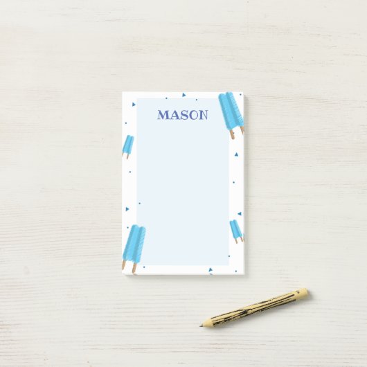 Blue Ice Pop Post It Note (Op bureau)