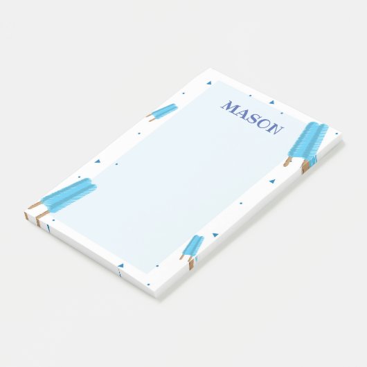 Blue Ice Pop Post It Note (Schuin)