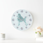 Blue Ice Posh Poodle Diamond Hour Grote Klok (Huis)