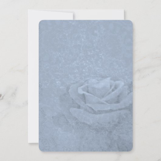 Blue Ice Roos bruiloft Kaart (Achterkant)