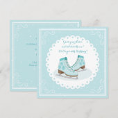 Blue Ice Schaatsen Invitation Kaart (Voorkant / Achterkant)