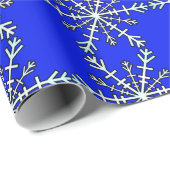 Blue Ice Sneeuwvlokken Kerst Feestdagen Cadeaupapier (Rol Hoek)