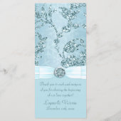 Blue Ice Sparkle Wonderland Wedding Programmakaart (Achterkant)