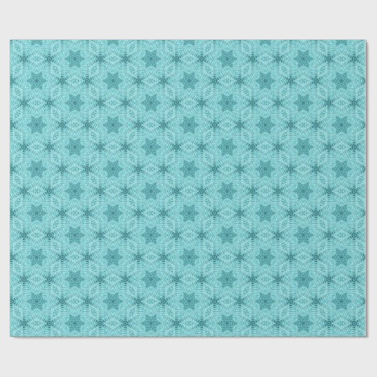Blue Ice Star Pattern Country Cadeau Cadeaupapier (Vlak)