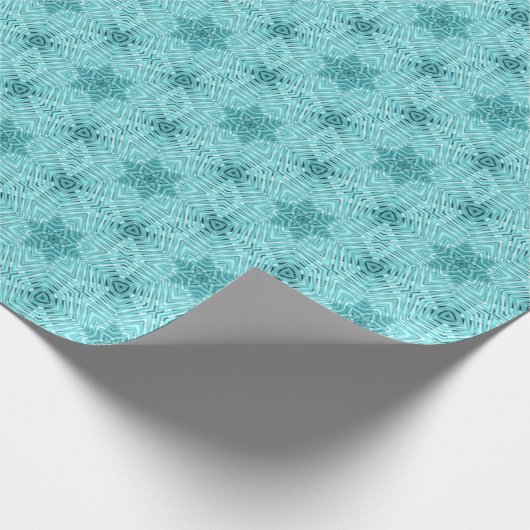 Blue Ice Star Pattern Country Cadeau Cadeaupapier (Hoek)