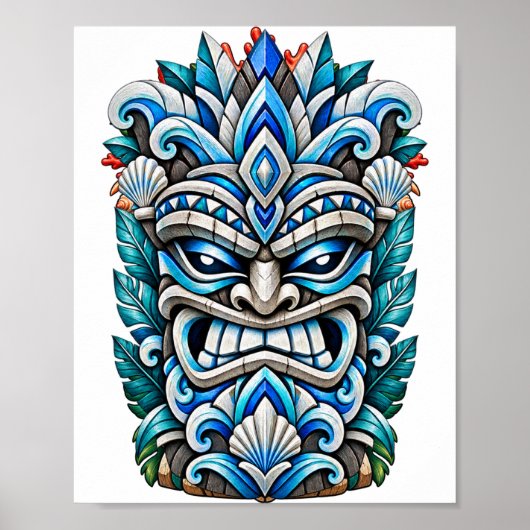 Blue Ice Tiki Guardian Poster (Voorkant)