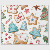 Blue Icing Christmas Cookies Cadeaupapier (Vlak)