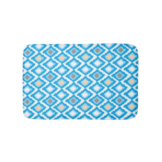 Blue Ikat Diamonds aangepaste badmat (Voorkant)