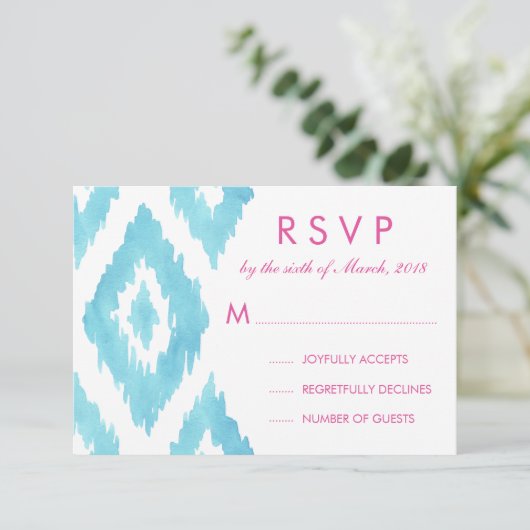 Blue Ikat RSVP (Staand voorkant)