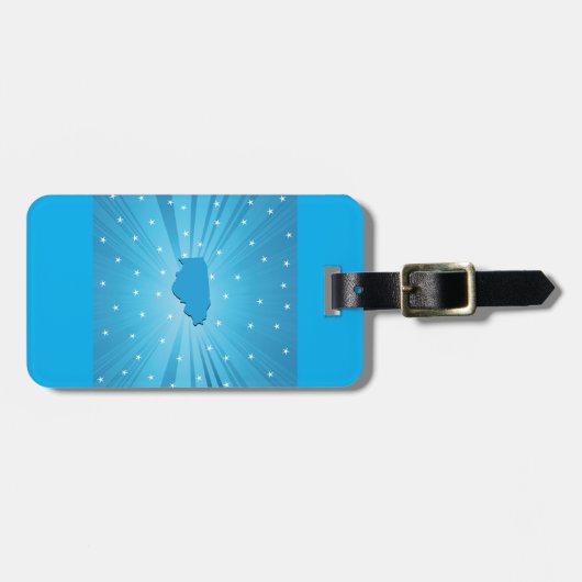 Blue Illinois Bagagelabel (Voorkant horizontaal)