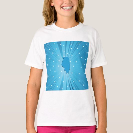 Blue Illinois Girls T-Shirt (Voorkant)