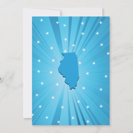Blue Illinois Invitations Kaart (Voorkant)