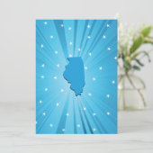 Blue Illinois Invitations Kaart (Staand voorkant)