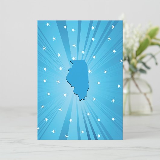 Blue Illinois Invitations Kaart