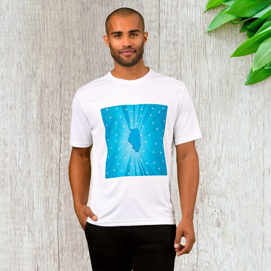 Blue Illinois Mannen Actief T-shirt
