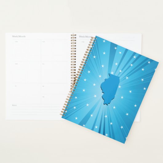 Blue Illinois Spiral Planner (Display)
