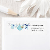 Blue Illustration Baby shower Address Label (Insitu)
