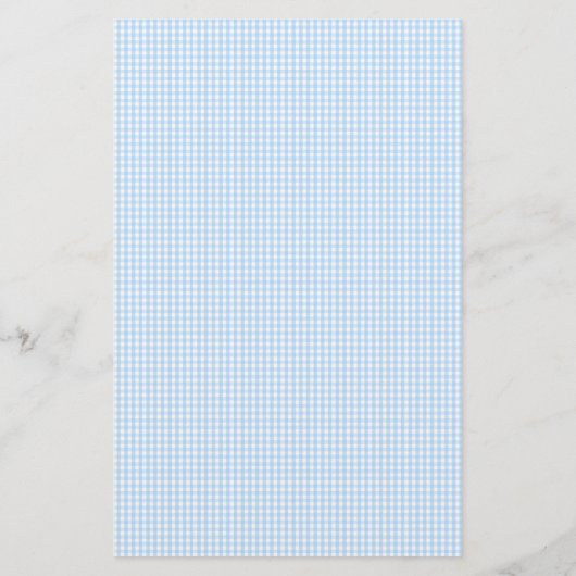 Blue Inch Worm Mongram Letter I Gingham Lined Briefpapier (Achterkant)