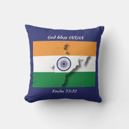 Blue INDIA FLAG Kussen