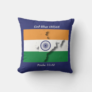 Blue INDIA FLAG Kussen