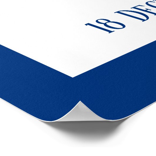 Blue indian design border hindu bruiloft welkom poster (Hoek)