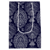 blue Indian ethnic vintage pattern Medium Cadeauzakje (Achterkant)