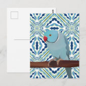 Blue Indian Ringneck Parkiet Briefkaart (Voorkant / Achterkant)