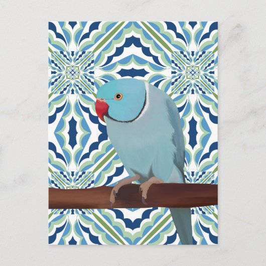 Blue Indian Ringneck Parkiet Briefkaart (Voorkant)