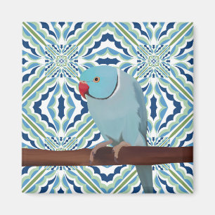 Blue Indian Ringneck Parkiet Magneet