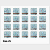 Blue Indian Ringneck Parkiet Vierkante Sticker (Vel)