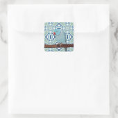 Blue Indian Ringneck Parkiet Vierkante Sticker (Tas)