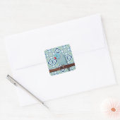 Blue Indian Ringneck Parkiet Vierkante Sticker (Envelop)