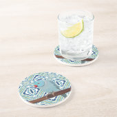 Blue Indian Ringneck Parkiet Zandsteen Onderzetter (Zijkant)