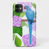 Blue Indian Ringnek Parakeet iPhone Case (Achterkant)
