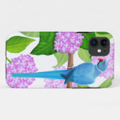 Blue Indian Ringnek Parakeet iPhone Case (Achterkant (horizontaal))