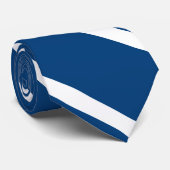Blue Indie Custom University Stripe Stropdas (Opgerold)