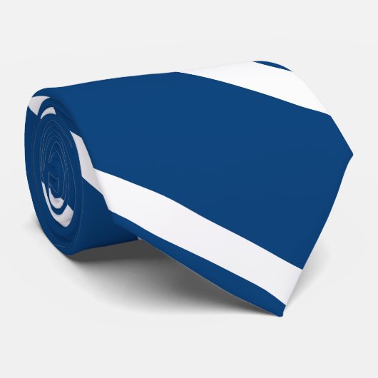 Blue Indie Custom University Stripe Stropdas (Opgerold)