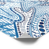 Blue Indigo Abstract Poster (Hoek)