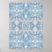 Blue Indigo Abstract Poster (Voorkant)