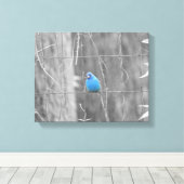 Blue Indigo Bird Canvas Afdruk (Insitu (Houten vloer))