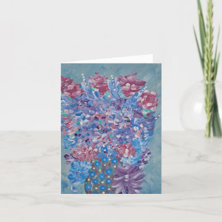 Blue Indigo Bouquet Note Kaart