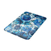 Blue Indigo Floral Flowers Elegant Shabby Chic Badmat (Gekanteld)