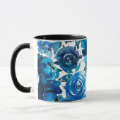 Blue Indigo Floral Flowers Elegant Shabby Chic Mok (Links)