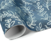 Blue Indigo leveert Twigs Pattern Cadeaupapier (Rol Hoek)