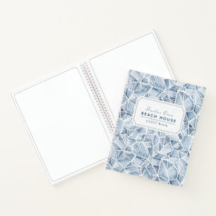 Blue Indigo Pattern Vacation Rental Guest Book Notitieboek