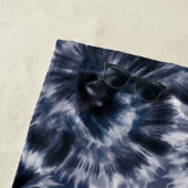 Blue Indigo Shibori Tie Dye Persoonlijke naam Strandlaken (In situ)